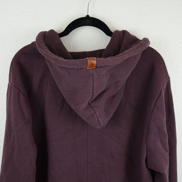 Fundamental‎ Coast Maroon 1/4 Zip Hoodie Size M Cozy Cotton Blend Pullover - Picture 6 of 9